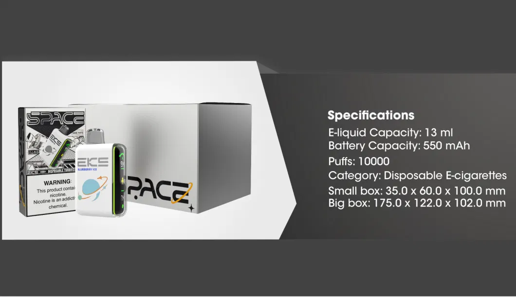 Eks Space 10000 Puffs 13ml OEM Custom Manufacturers Wholesale Rechargeable Fruit Disposable Electronic Cigarette Vape