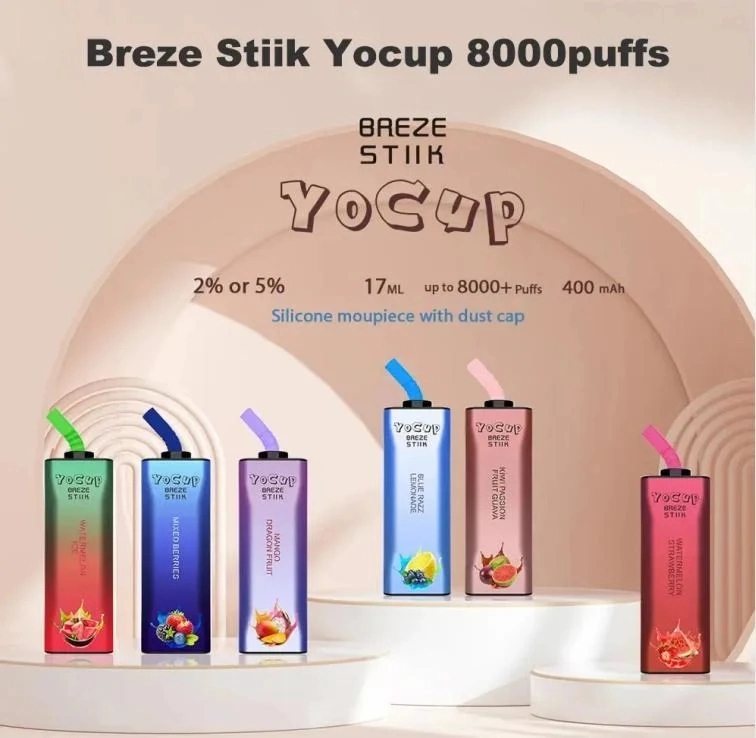 Wholesale Breze Stiik Yocup 8000 Puffs Disposable Electronic Cigarette Multiple Fruit Flavours Vape