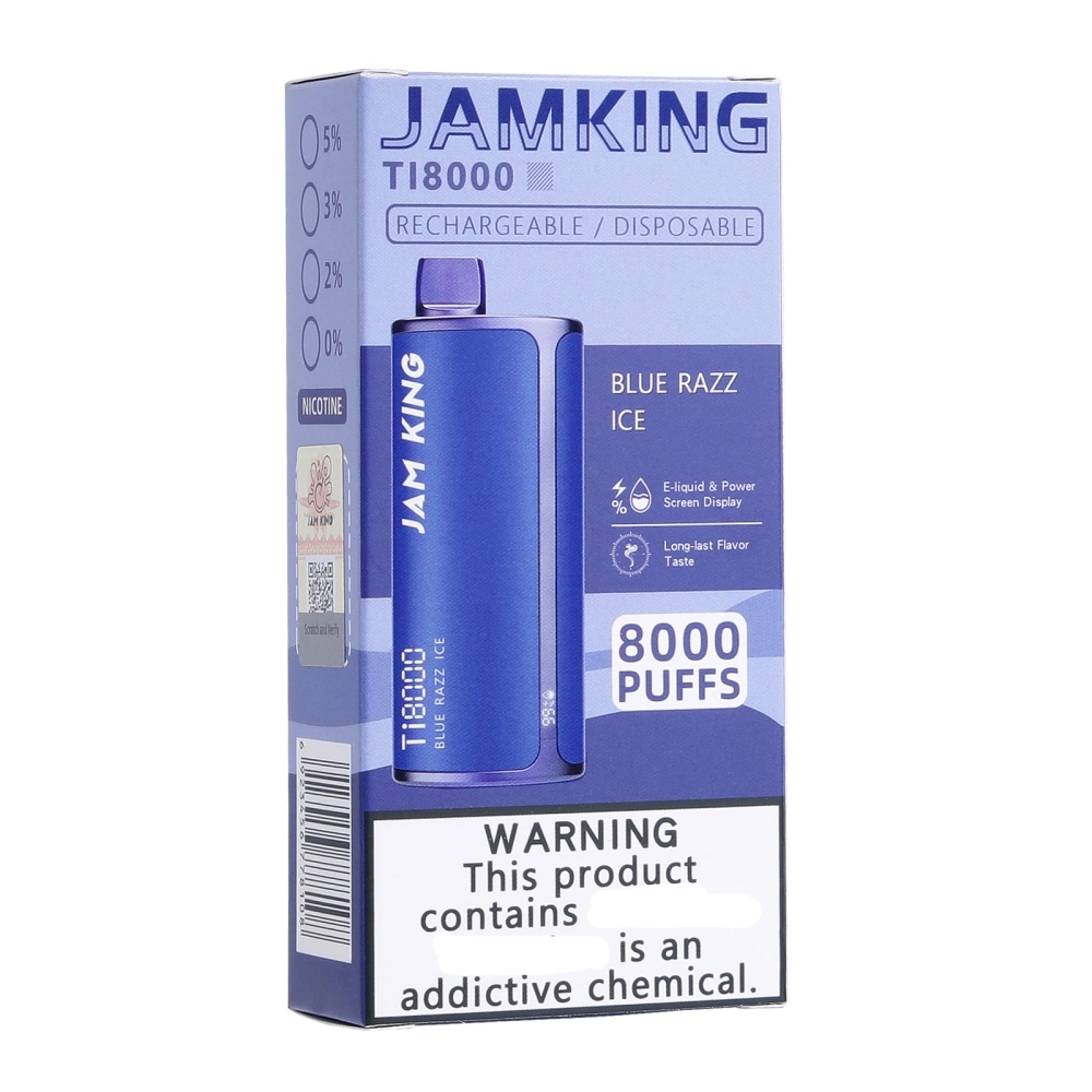 Jam King 8000 Puffs Disposable Pod Box Disposable Vape Pen OEM E-Cigarette Bar Disposable Vape Elf 8000 Bar