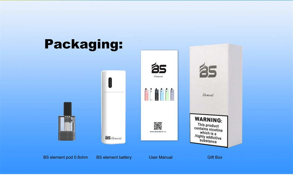 2ml Oil Storage Capacity BS Element Refillable Vape 950mAh Battery Oil Filled E-Cigarette Can Be Recycled While Trying Multiple Flavors up to 20W Vape Pen