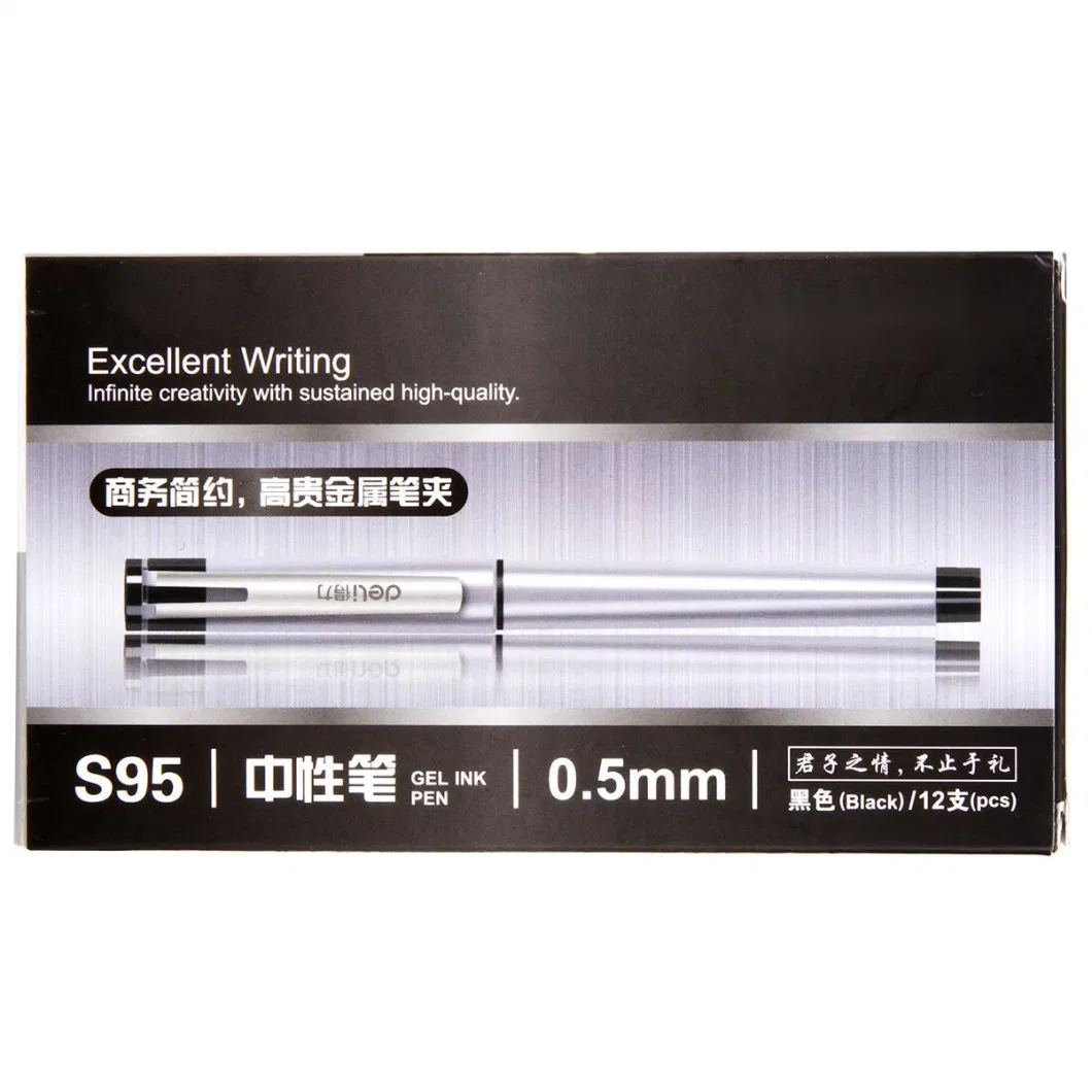 Metallic Student Black Pen Office Signature Gel Pen