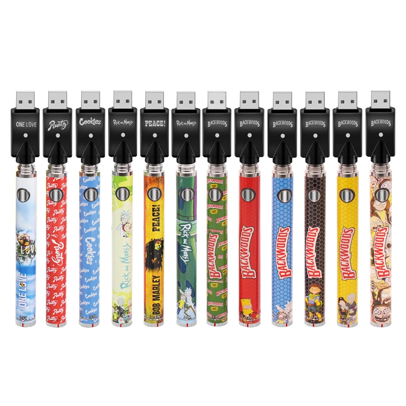 One Love Bottom Dial VV Preheat Battery 510 Thread 12 Styles Runtz Backwoods Vape Pen