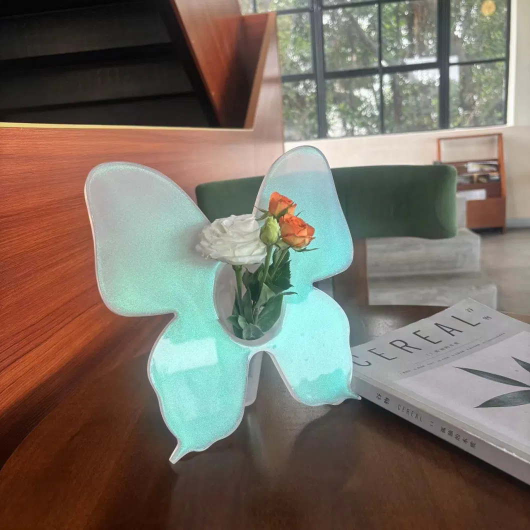 Transparent Clear Acrylic Butterfly Shape Vase for Flowers