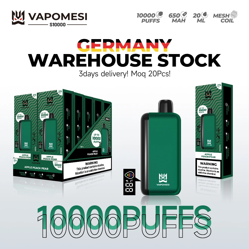 Hot Sell Vapomesi EU Warehouse Metalic Style Disposable Vape 10000 15000 Puff 20ml Digital Screen Wholesale Disposable Vaping Device Manufacturer Supplier