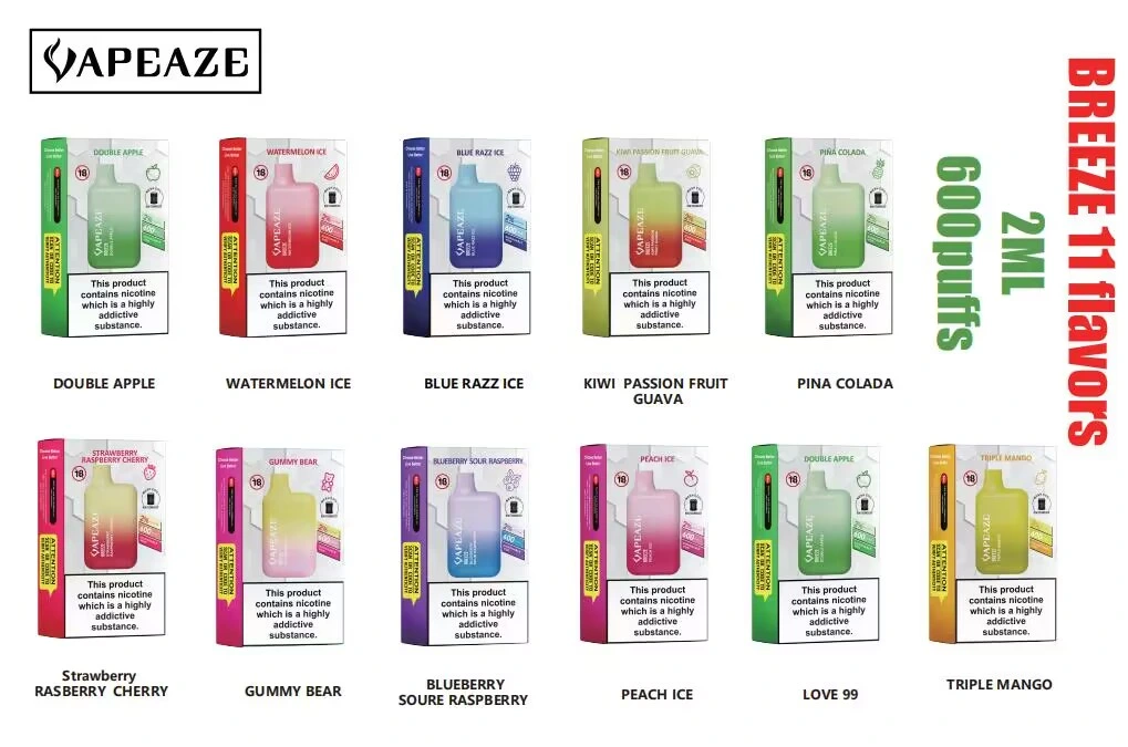 Vapeaze Breeze Portable Vapes 600puffs 2023 Newest Design Lost M Ary Disposable Electroinc Cigarettes