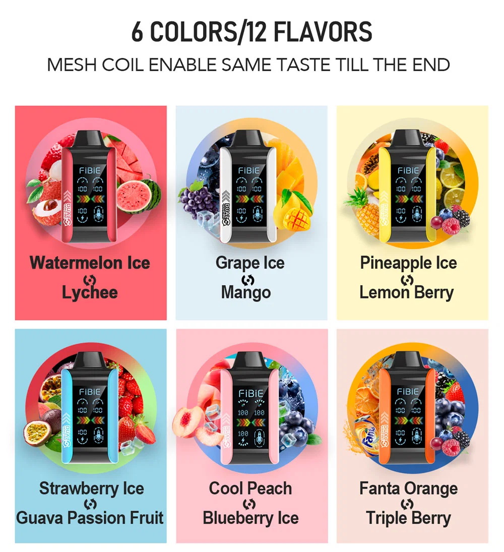 Double Flavor Disposable Vape Me Flavors Air Flow Control New Arrival Fibie 15000 Puff Fruit Flavors Disposable 2 in 1 Vape