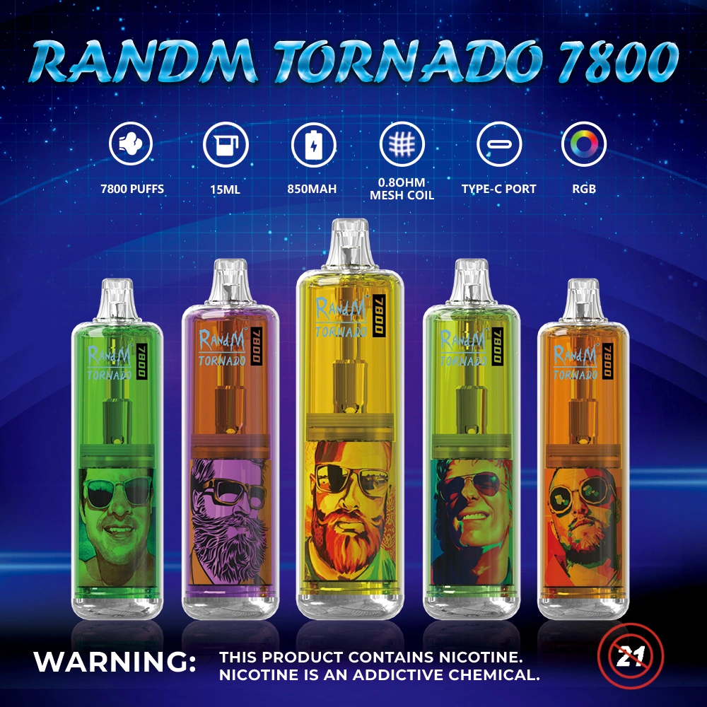 Manufacturer Randm Tornado 7800puffs Cigarette DAB Pen Airflow Control Disposable Vape Pen