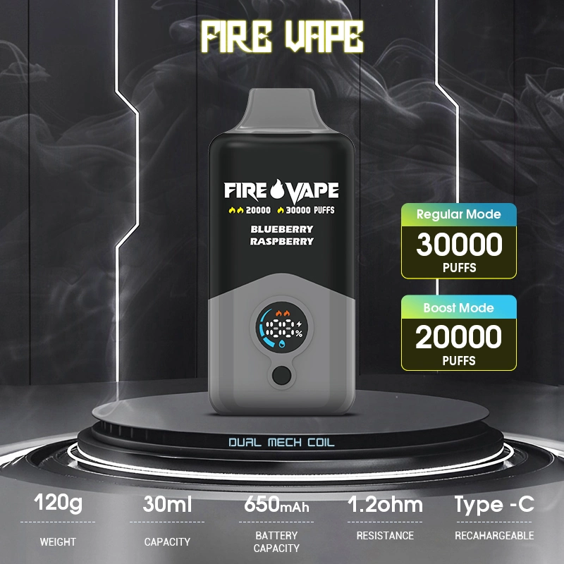 Free Vape Pen Fire Vape 20000 30000 Puffs Adjustable Wattage Dual Mesh Coil Child Lock Disposable E-Cigarettes Bang Vape 20000 Puff Hookah Price