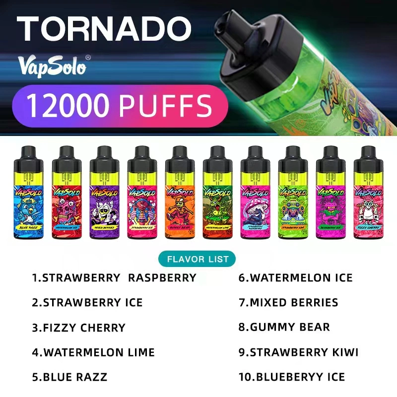 Vapsolo Tornado 12000 Puff Zbood Wholesale Bulk Factory Price Lio Fashion Monkey 500/600/800/1600/2500/2800 Vuse Go Eternity E Vape Disposable Vape