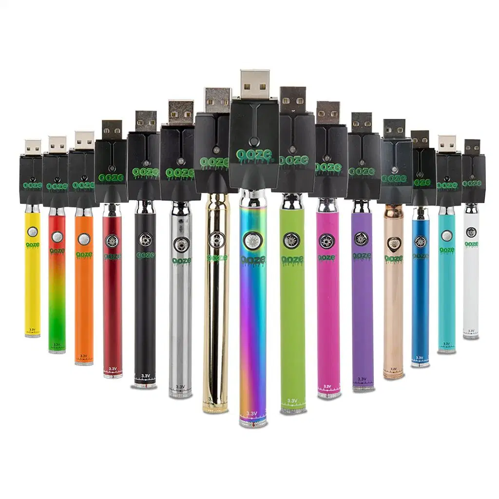 Multiple Color Options Ooze Quad Flex Temp Battery 510 Thread 500mAh Square Vape Battery &amp; USB Charger Ooze Vape Battery