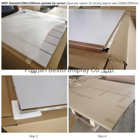 Customized Maple 18mm Thickness MDF Slatwall Packed by Carton 4&prime;x4&prime;