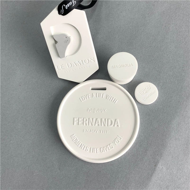 Logo Customized Hanging Aromatherapy Tablet Car Aroma Diffuser Plaster Fragrance Ceramic Scented Stone