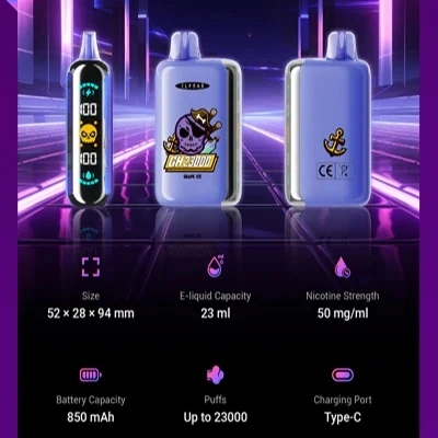 2024 Popular Design Elf Gh 23000 Puffs LCD Display Electronic Cigarette Hookah Ae Bar 0% 2% 5% Oil Disposable Vape