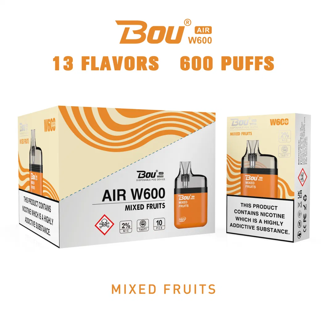 Bou Air 600 Puffs Empty Vape Shopping Puff Cartridge Atomizer