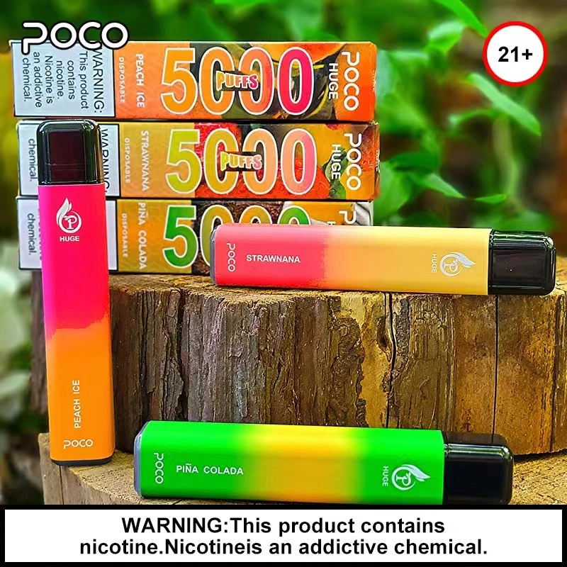 Poco Huge Disposable Vape Pen 5000 Puff Electronic Cigarette 15ml Mesh Coil Rechargeable Vaporizer Starter Kit 10 Flavors Newest 2023 USA EU Warehouse