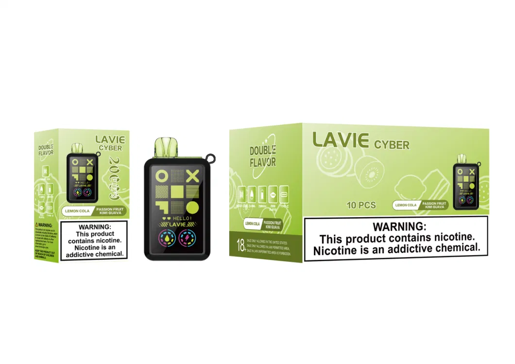 Factory Wholesale Lavie Cyber Double Flavors Changeable 20000 Puffs Vape E-Cigarette Disposable Vapes Display Screen OEM Odmelectronic Cigarette