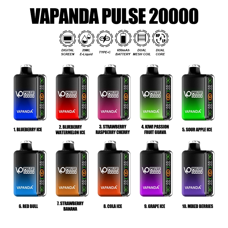 EU Warehouse Vapanda Shisha Electronic Cigarette Dispsoable Pod Big Puff 20K 20000 Puffs Wholesale I Vape Mini E Cigarette Smoke Vape Puff Bar Disposable Vape