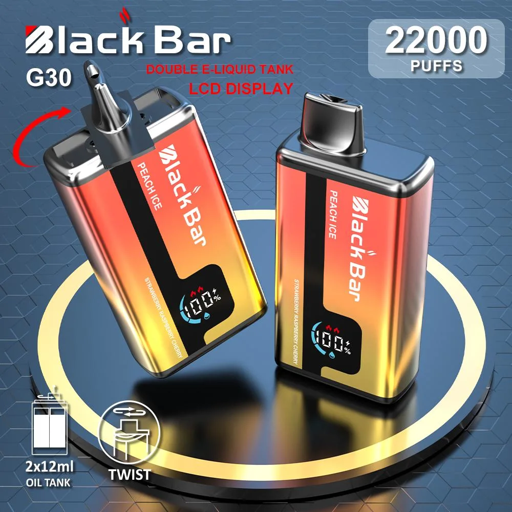 Two Liquid Tank Double Flavors Electronic Cigarette E Cig Shisha Hookah Pen No Nicotine Vape LCD 22000puffs E Cigarette Wholesale Disposable Vape