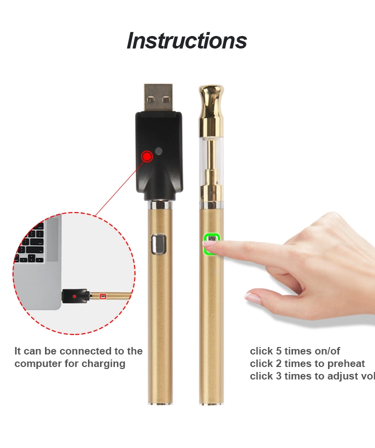 Preheat Function EGO Battery with Variable Voltage 350mAh Vape Pen LED Battery Cookie S Auto Draw Battery 510 OEM