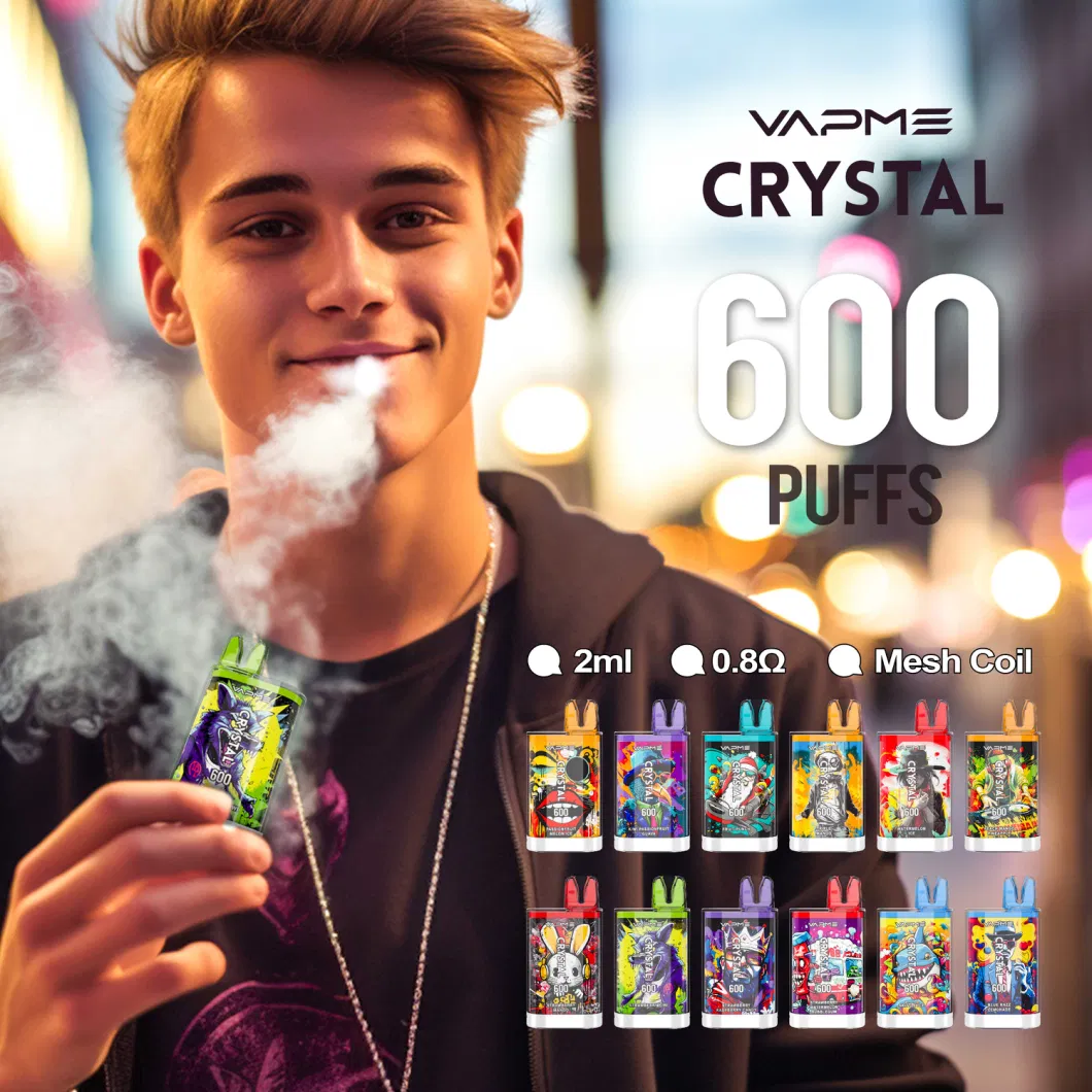 Vapme Crystal 600 Puff California Zbood Child Lock Fresor High Light Office Shisha Hookah T4000 Atomizer Dispsoable Vape