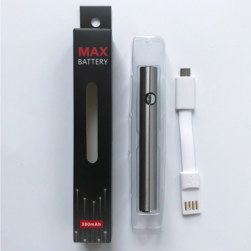 Max Battery 380mAh Variable Voltage Preheating Batteries Bottom Charge with USB Charger 510 Thread Vape Pen Battery