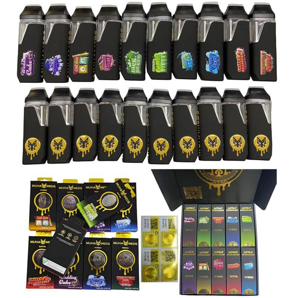 Wholesale Disposable Vape Pen Muha Meds 2 Gram Disposable Vapes Carts 2g Empty Vape Vaporizer 10 Flavors 2ml for Thick Oil