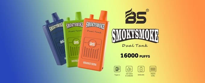 E Cigarette BS Smokysmoke Puff 16000 Disposable Vape Pen 36ml Juice Flavor Mesh Coil Child Lock Built-in Smart Display Power Adjustable Vs Randm Mrvi Razz Bar