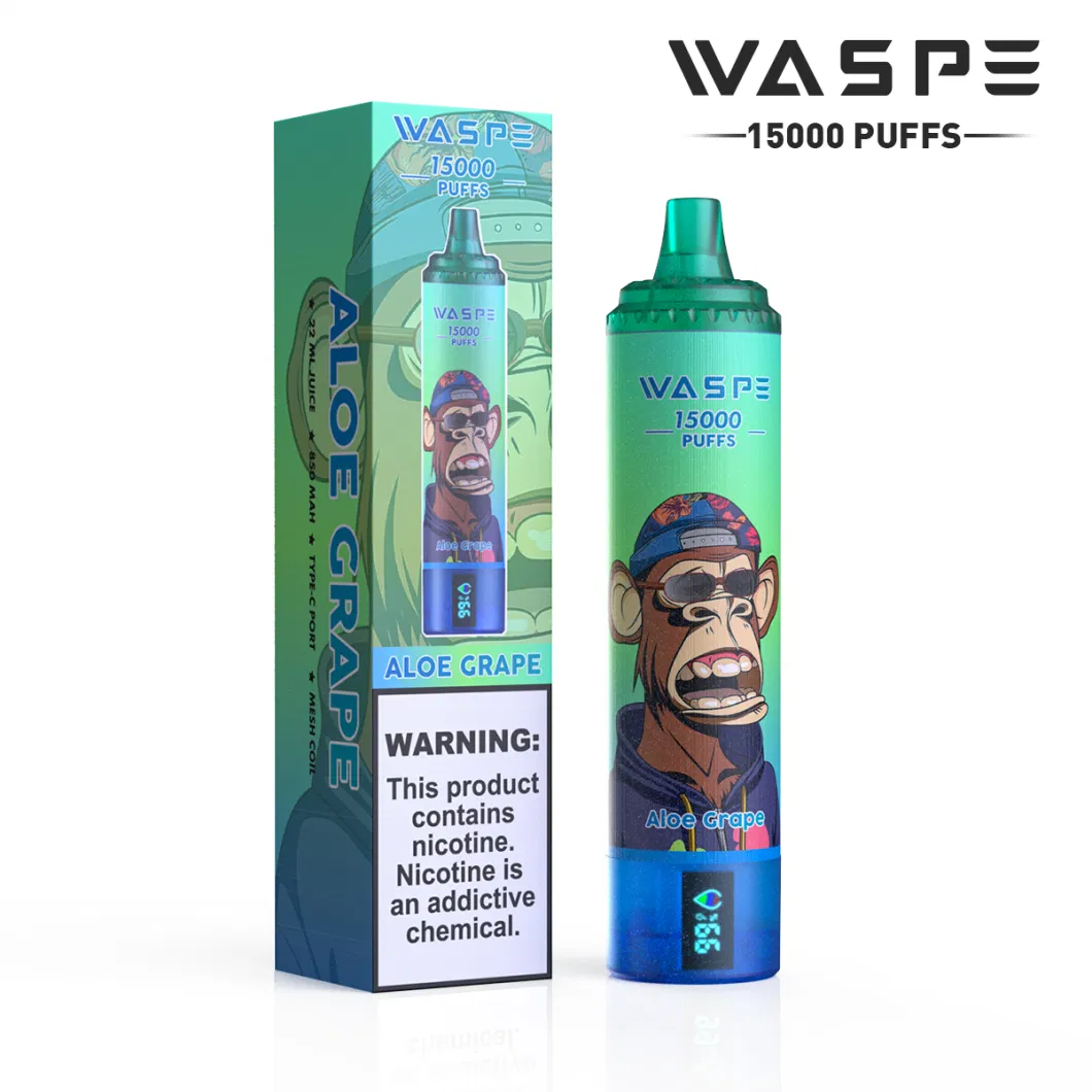 Waspe Factory 15000 Puffs 15K Vape with Screen Display Disposable Vape E Cigarette