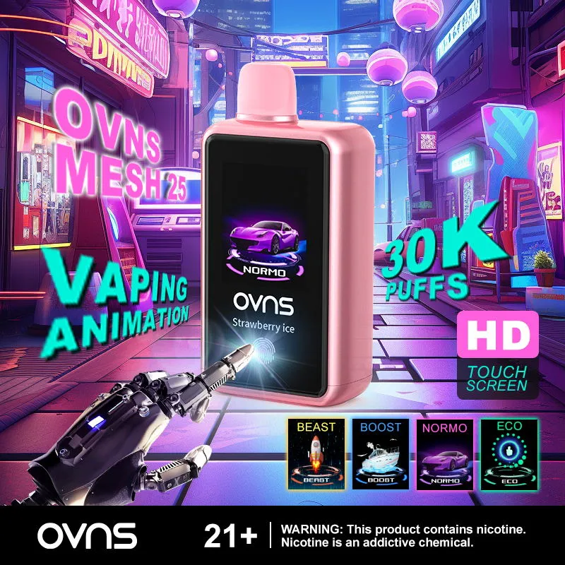 2024 New Released Ovns Mesh25 30K Puffs Disposable Vape with Airflow and 4 Working Modes Function