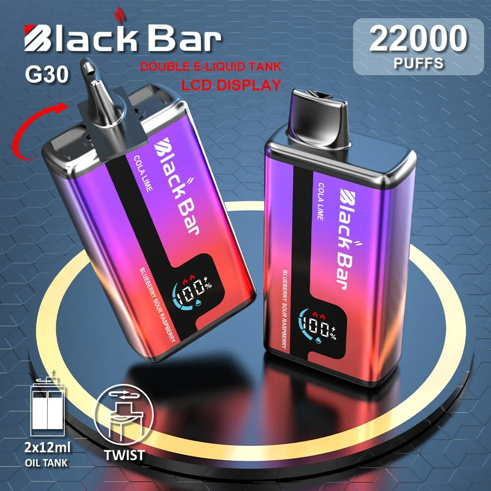 Two Liquid Tank Double Flavors Electronic Cigarette E Cig Shisha Hookah Pen No Nicotine Vape LCD 22000puffs E Cigarette Wholesale Disposable Vape