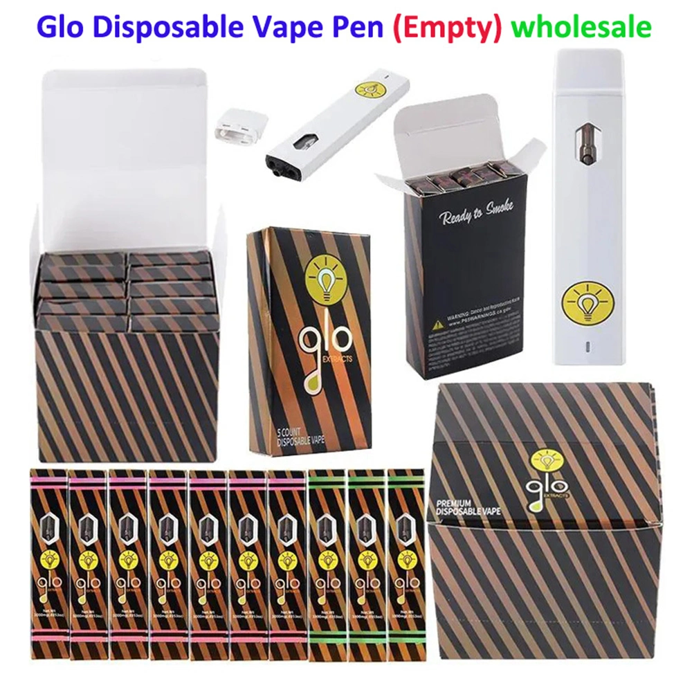 Wholesale Empty Glo Extracts 1st Gen Diposable Vape Pen Pod DAB Wax 1000mg 1ml 1.0ml 1 Gram Ceramic Coil Empty Rechargeable Pen