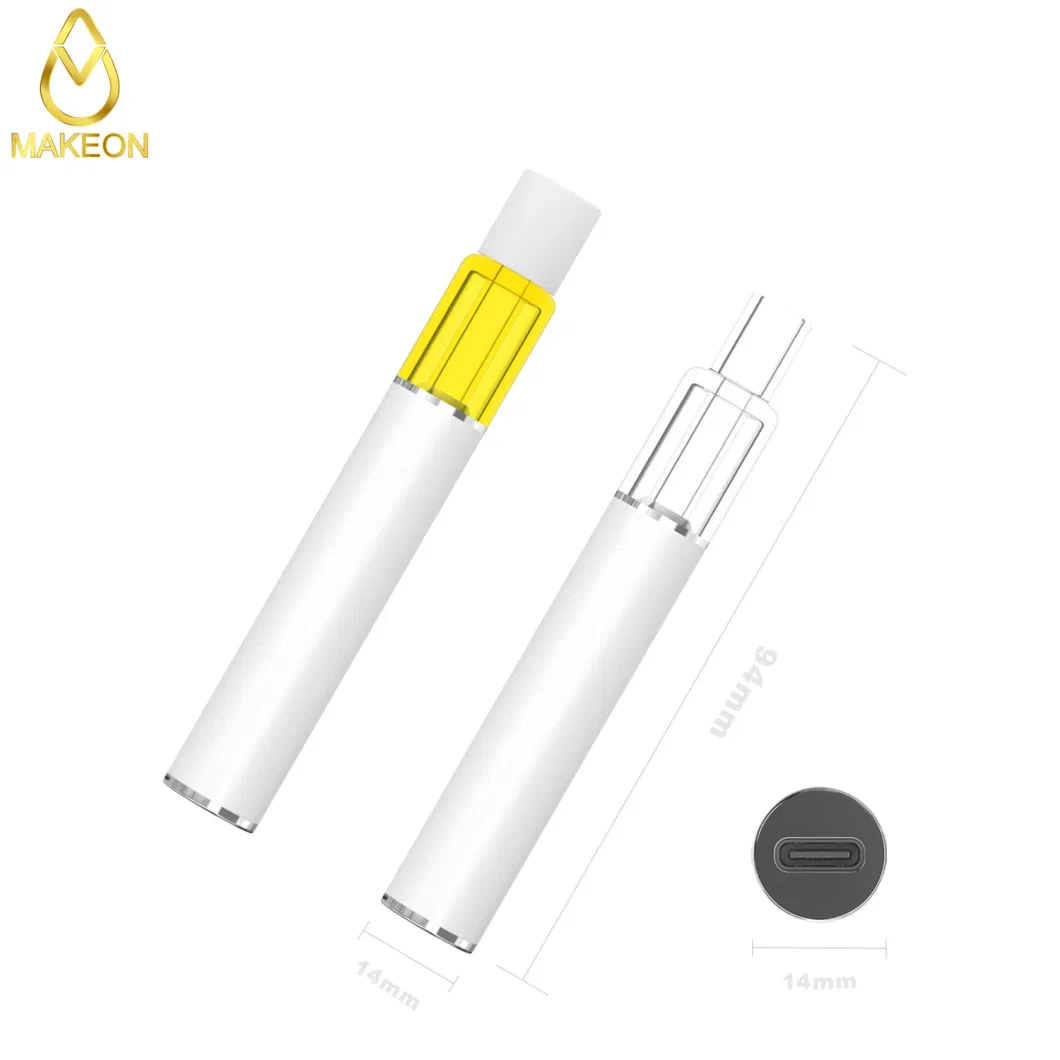 Makeon Empty Custom Logo OEM Design Metal Free Full Glass Live Resin Thick Oil Pod Cart Bar 2gram Disposable E-Cigarette Cartridge Glass All-in-One Vape