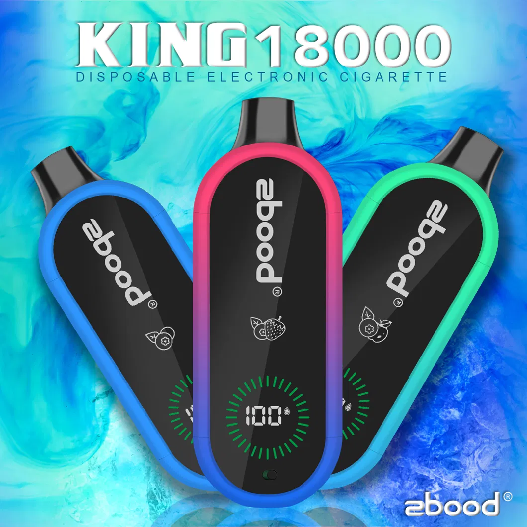 Zbood King 18000 Puff Zbood PCR Material Elf Box Flavor RGB LED Bar 1500/1600/1800/2000 Unik Lion Spinner Disposable Vape Disposable Vape