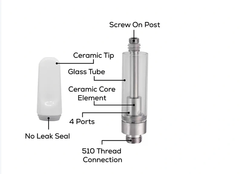 Th205 Empty Vape Pen Cartridges Packaging 0.5ml 1ml Ceramic Glass Thick Oil DAB Pen Wax Vaporizer 510 Thread Carts Atomize