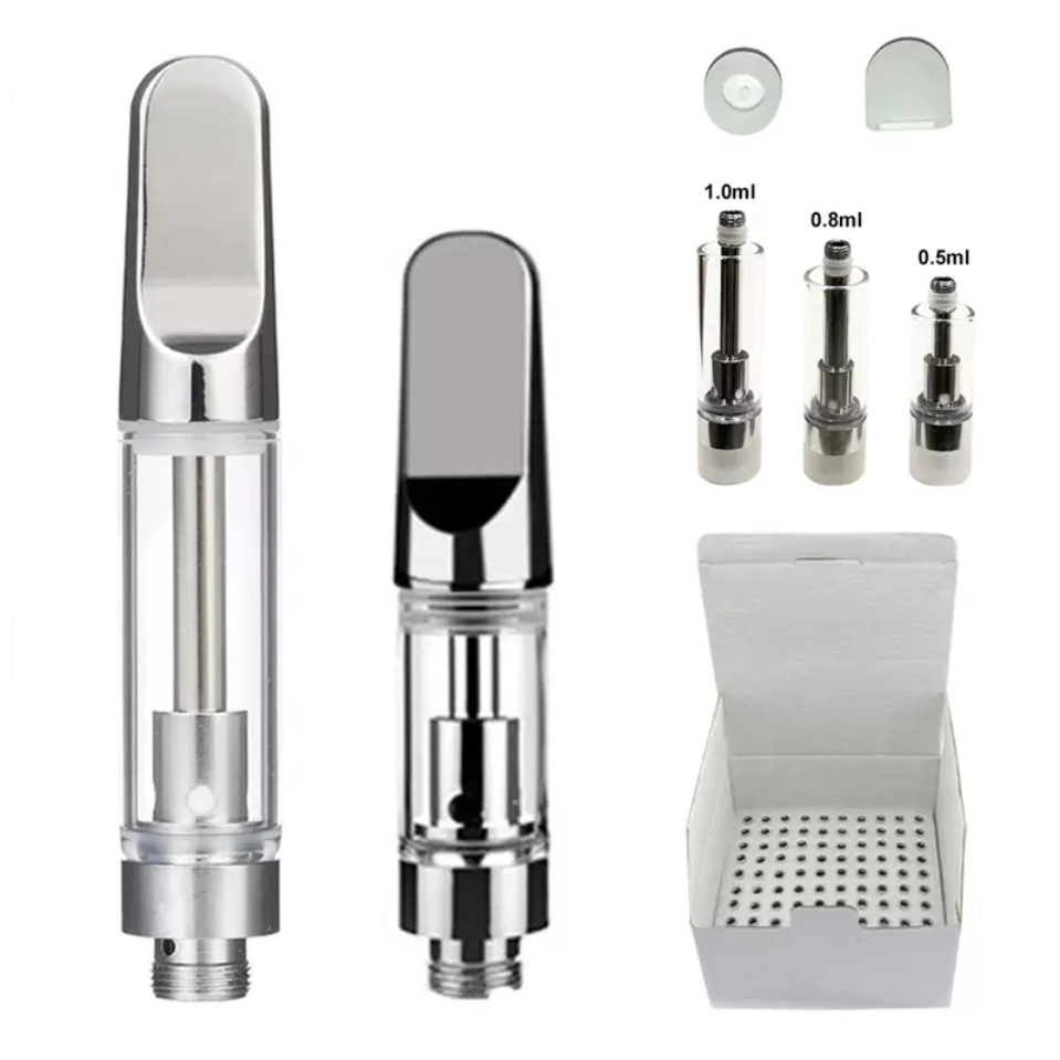 RW C14 Flat Pressed Mouthpiece SS316 Central Stand Ceramic Coil Candle Filter Disposable DAB Pen Cartridge 1ml 1 Gram Capacity Vaporizer Carts