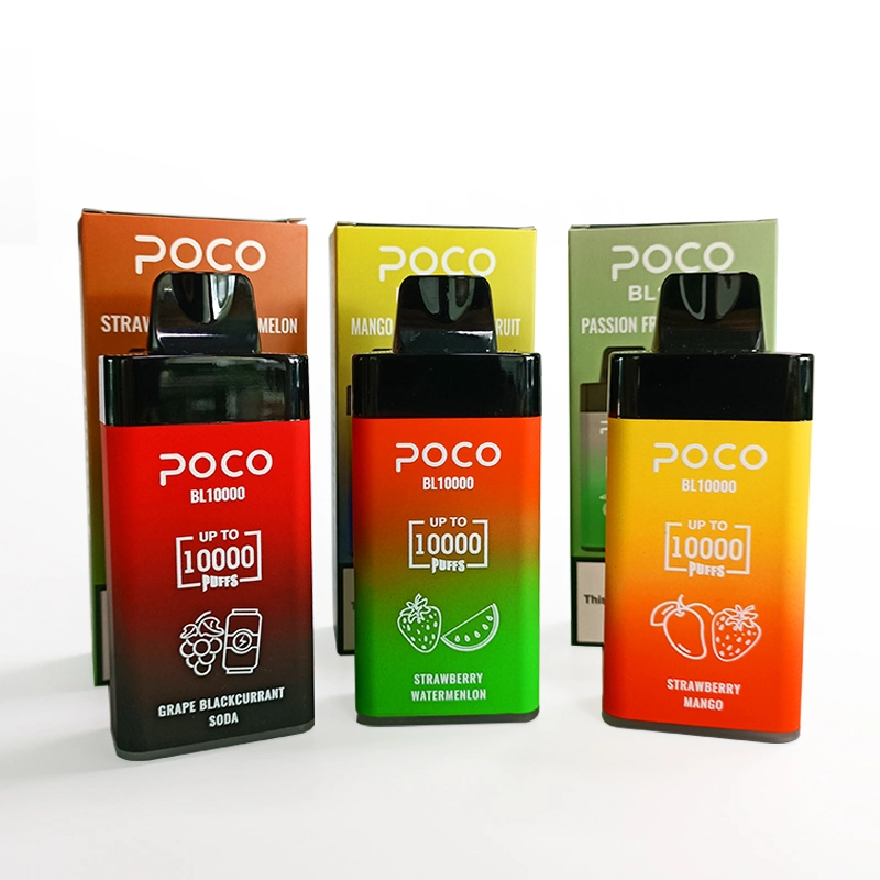 Poco Bl10000 Puffs Disposable Vape Pen Rechargeable Airflow Adjustable 20ml 10 Color Device Original Electronic Cigarette