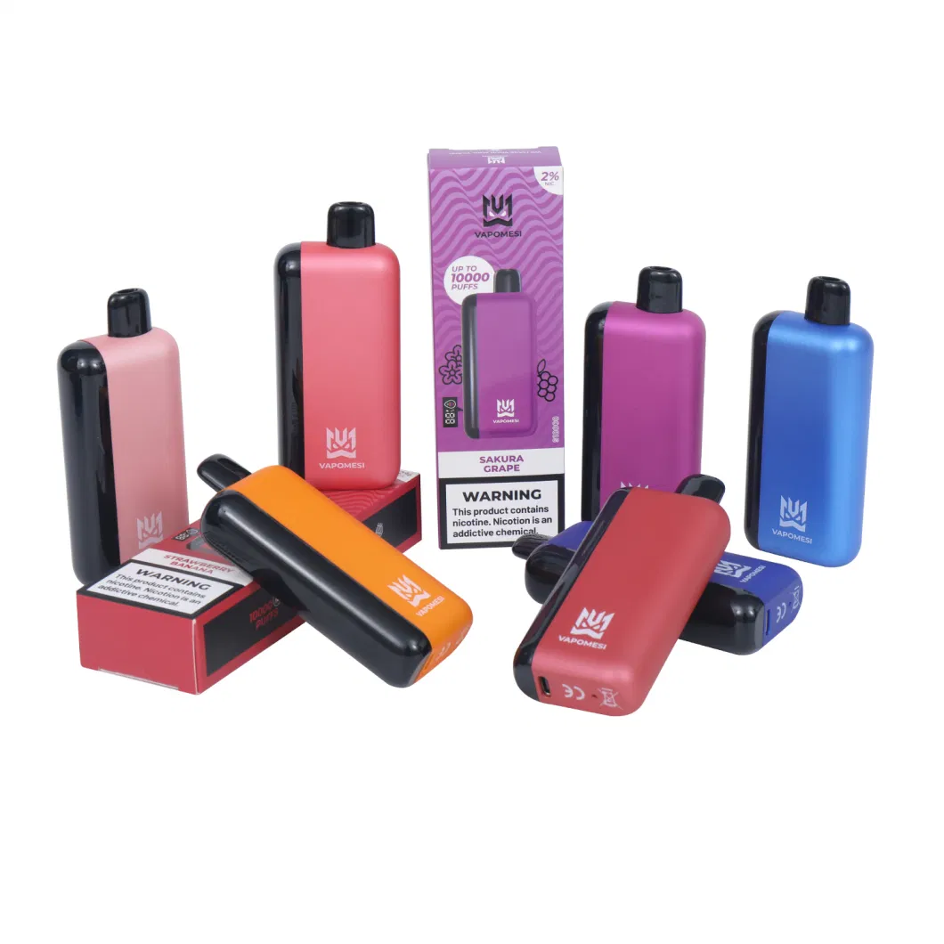 Hot Sell Vapomesi EU Warehouse Metalic Style Disposable Vape 10000 15000 Puff 20ml Digital Screen Wholesale Disposable Vaping Device Manufacturer Supplier