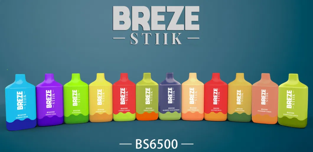 Original Breze Stiik BS6500 6500 Puffs Disposable Vape E Cigarette with Rechargeable 400mAh Battery 15ml Vs Puff 800 2800 12000 Bang 6000 12000 Tornado 7000 900