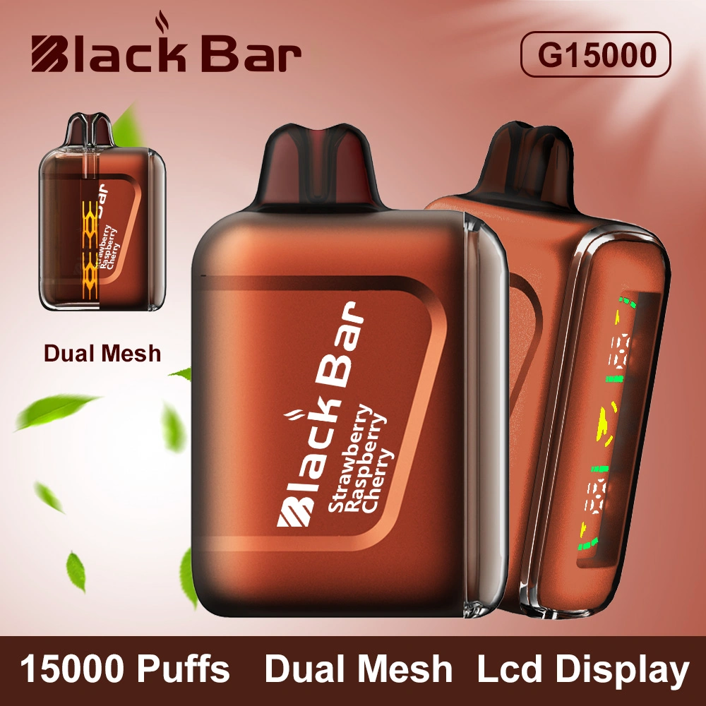 Factory Dual Mesh Rechargeable Smoking Vape Black Bar Mesh Coil 15000 Puff Cheap E Cigarette Disposable Vape Vaporizer