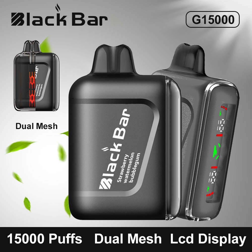 Factory Dual Mesh Rechargeable Smoking Vape Black Bar Mesh Coil 15000 Puff Cheap E Cigarette Disposable Vape Vaporizer