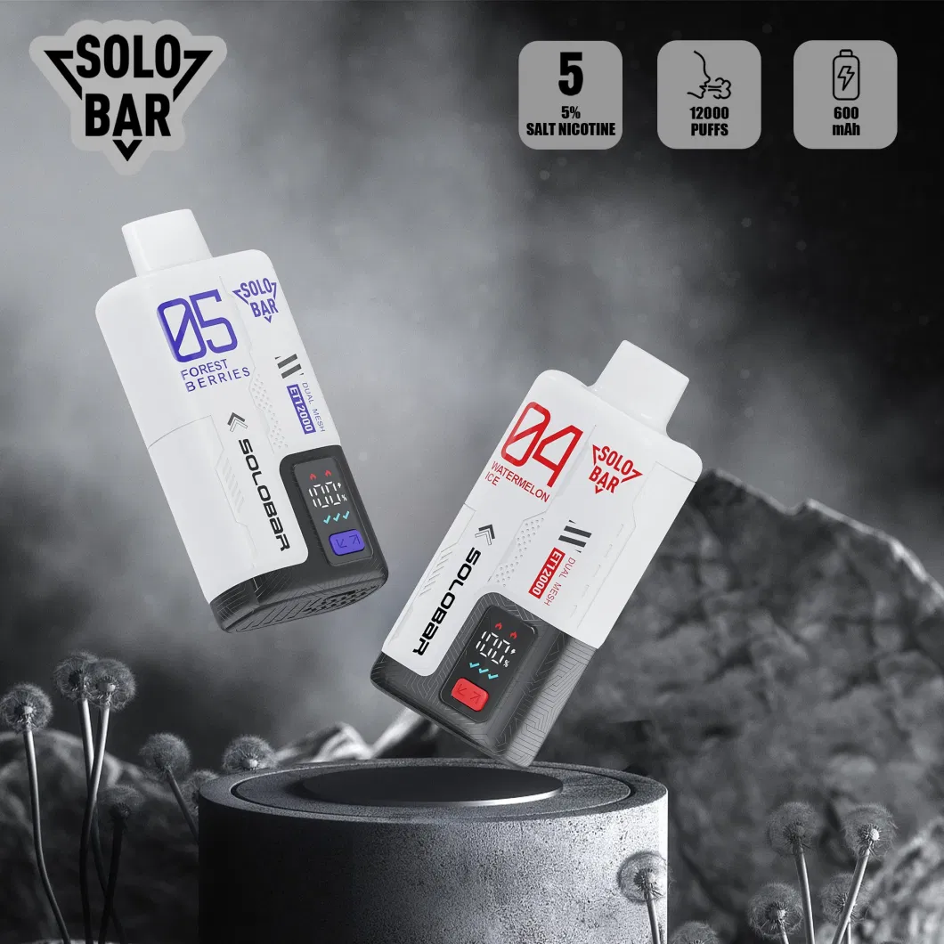 Original Factory Disposable Vape Solobar Et12000 Power Eliquid Display