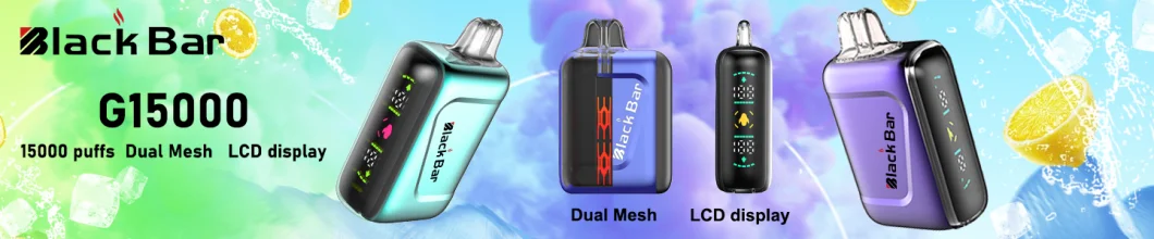 Factory Dual Mesh Rechargeable Smoking Vape Black Bar Mesh Coil 15000 Puff Cheap E Cigarette Disposable Vape Vaporizer