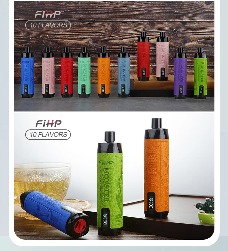 Pocket Hookah Fihp Shisha Monster 12000 Puffs Vaper Rechargeable Puff Vapers Displayable Vapes