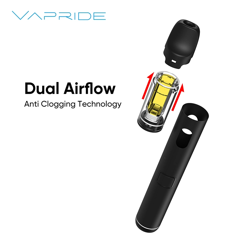 USA Ca Wholesale Empty Vape Variable Voltage 1g Cartridge Dual Airflow Anti Clog Pod System Postless Disposable Thick Oil Vapes Hardware for Live Resin Rosin