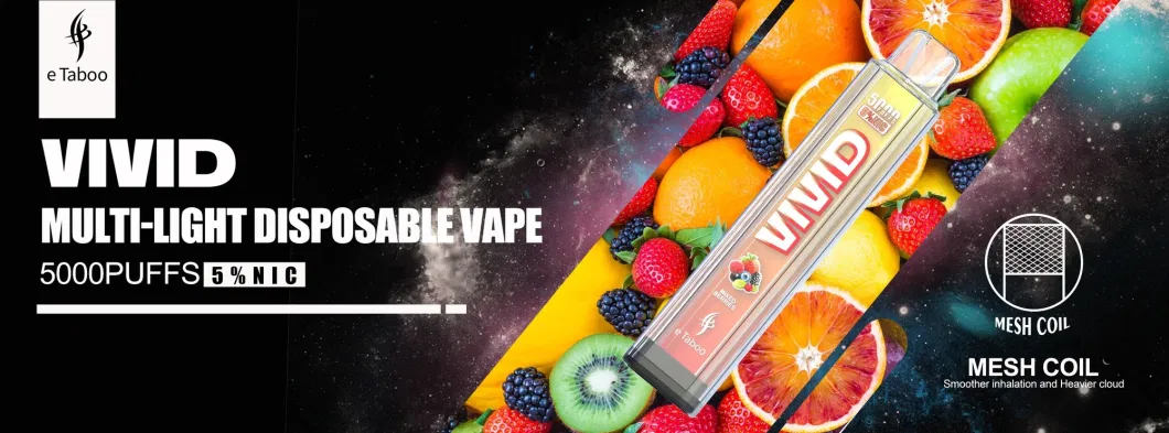 Etaboo Vivid-5000 Puffs Disposable Rechargeable Electronic Cigarettes 5% Nicotine Puff Bar