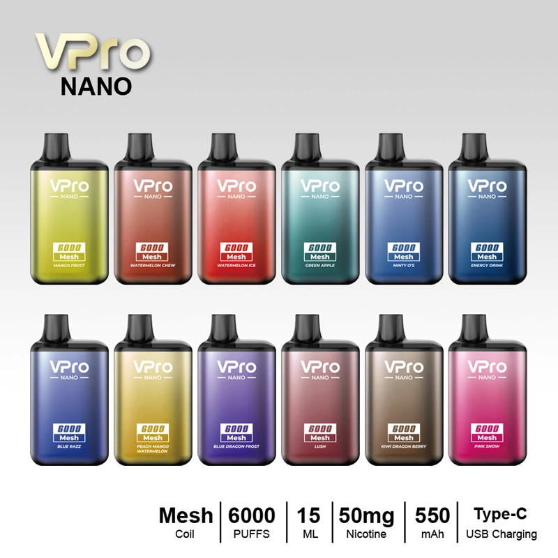 Original Vaporizer Flavors Esco Bar Vpro Nano 6000 Puffs Liquid Electronic Cigarette Fume Randm Vapor Pod Empty Wholesale I Vape Pen E Hookah Charger