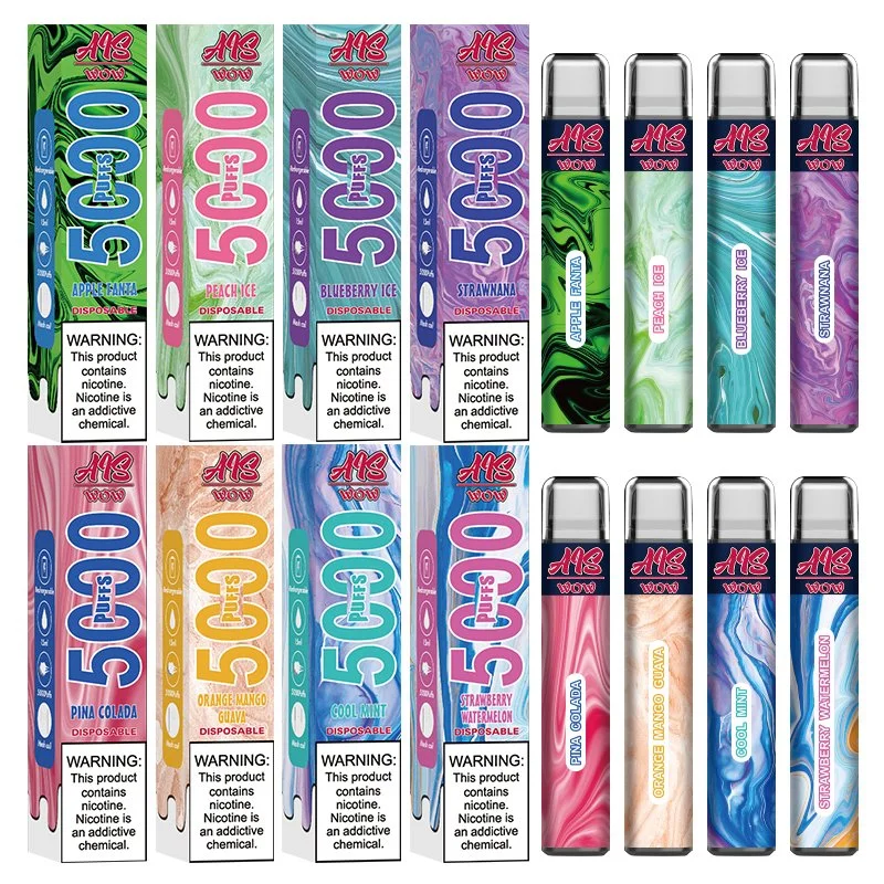 5000puffs AIS Wow Disposable Vape Pen 15ml Pre-Filled Wholesale Vape with Mesh Coil 12 Flavors Disposable