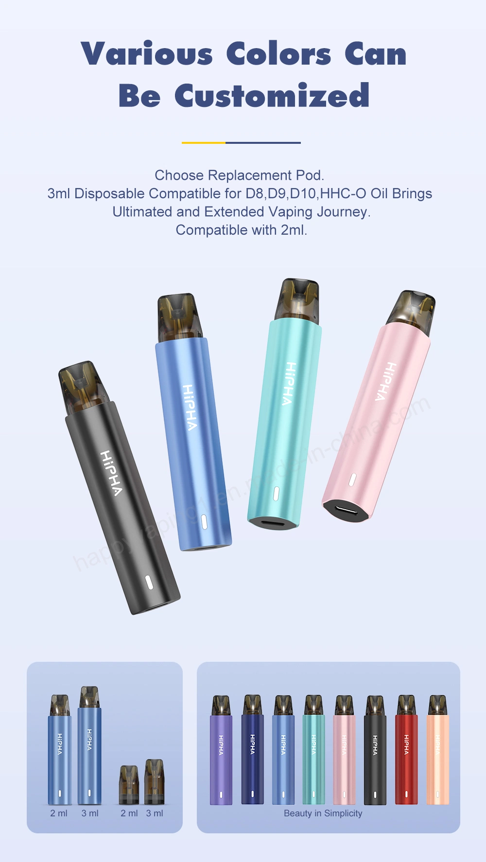 Happy Vaping Supply Customized Brand C8 Easy Local Filling with Thick Oil Pod System 1688 Vape Disposable Battery Pens for Carts