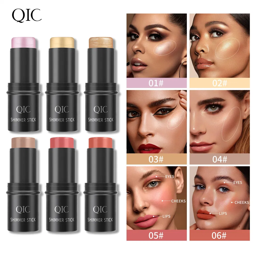 Customized Brand Vegan Makeup Cream Waterproof Shimmer Color Stick Highlighter