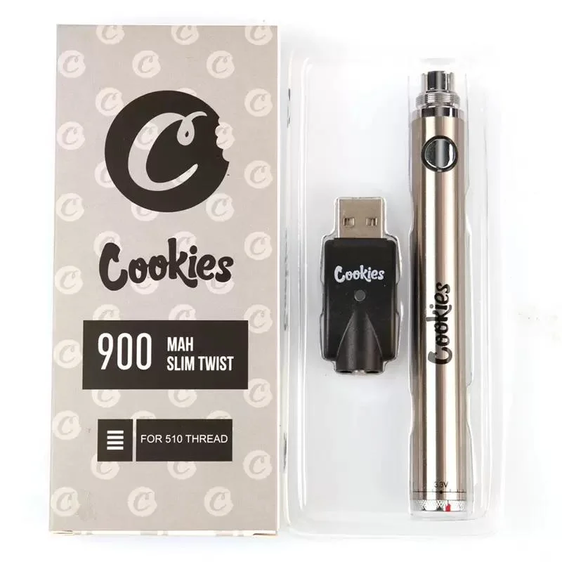 Vape Pen Cookies Twist 510 Battery for Wax Oil Th205 Tpk Cartridge 900mAh Variable Voltage 510 Battery